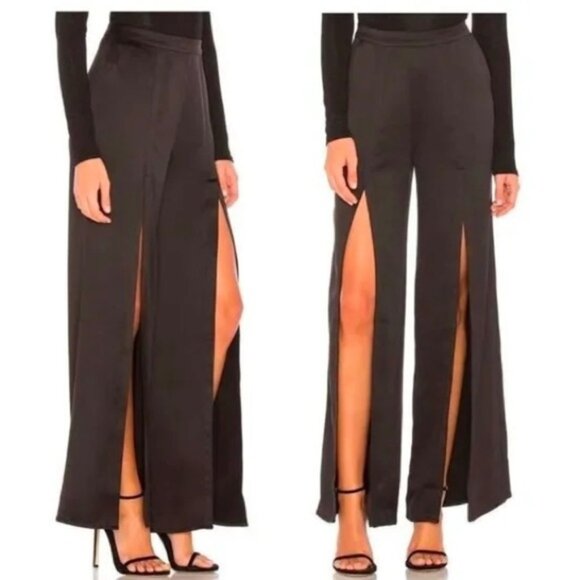 NBD REVOLVE Drew High Slit Silky Satin Party Pant size small NWT - Picture 3 of 4